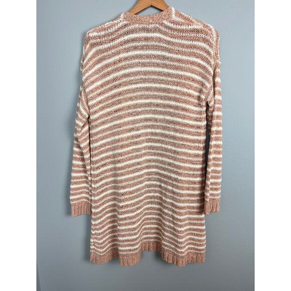 Soft Surroundings Women's S Lucie Cardigan Sweater Striped Metallic Open Front - Picture 3 of 10